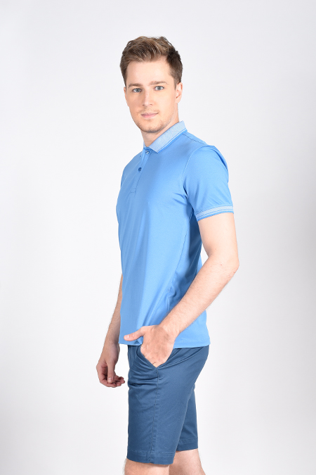 Áo Polo nam Novelty Regular fit màu xanh da trời NATMMTNPSR181361N
