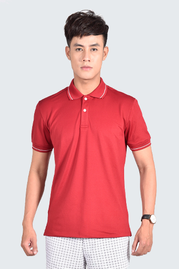 Áo Polo nam Novelty Regular Fit cổ bo màu đỏ đô NATMMDNPSR181219N