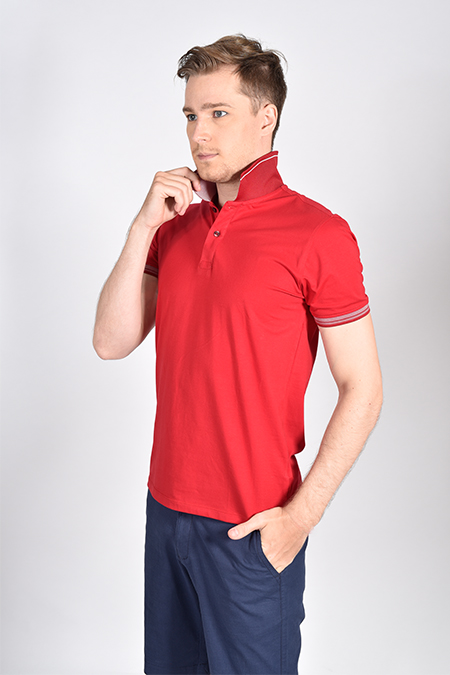 Áo polo nam Novelty Regular Fit cổ bo mặt trái màu đỏ đô NATMMTNCSR181249N