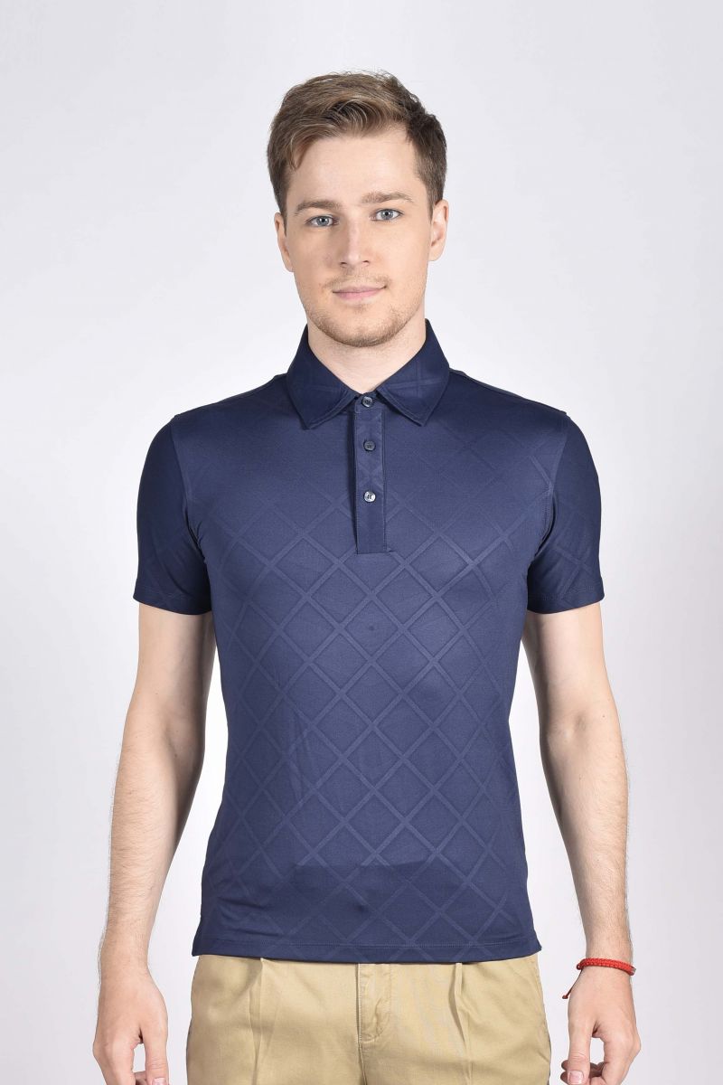 Áo Polo nam Novelty Regular fit màu xanh đen NATMHCNPSR190137N