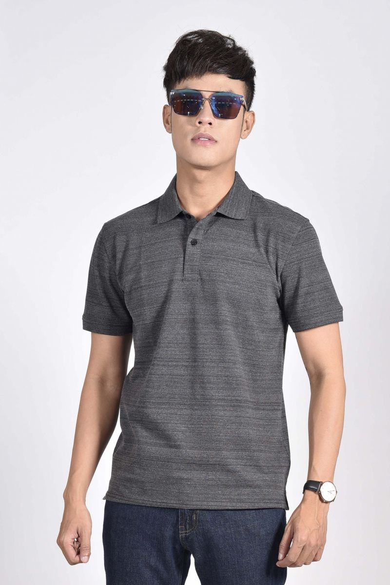 Áo Polo nam Novelty Regular fit màu đen NATMMDMCSR181139N