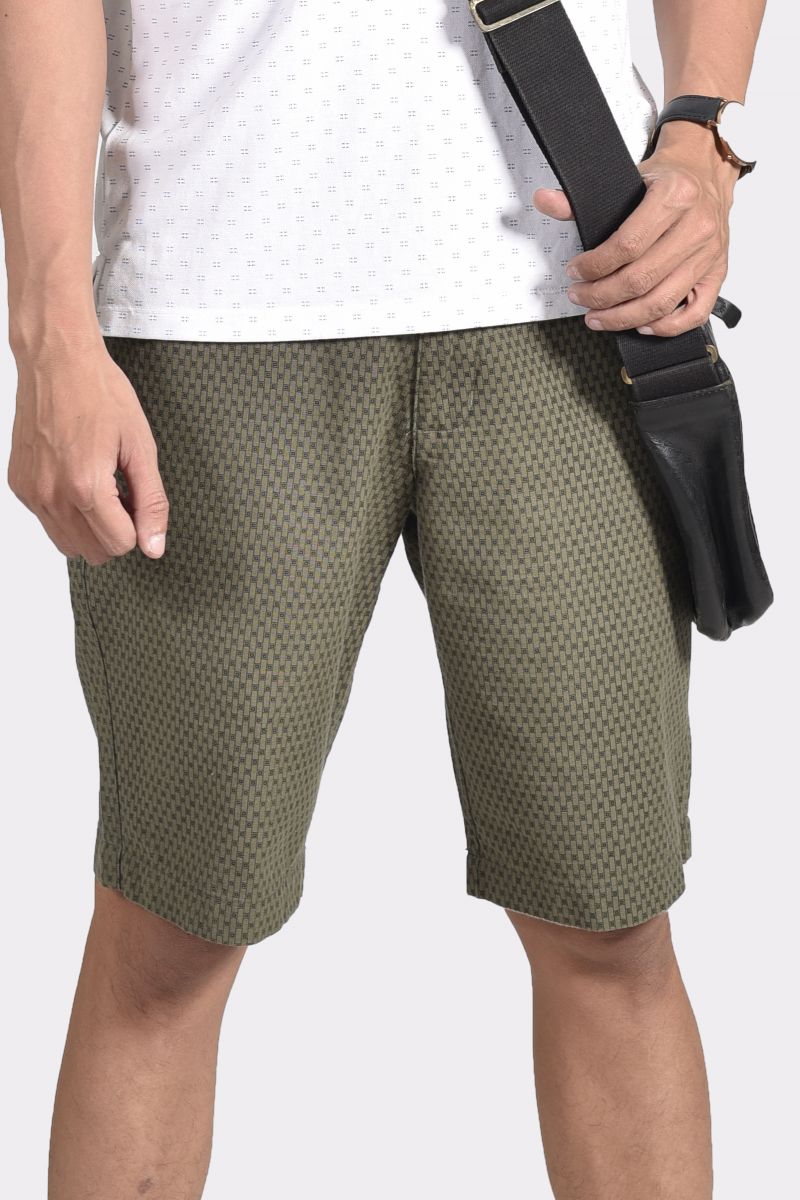 Quần Short Khaki nam Novelty hoa văn sọc 1811830
