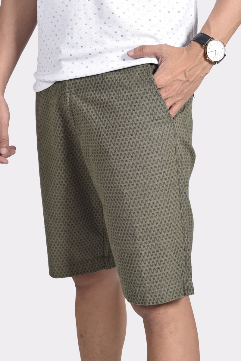 Quần Short Khaki nam Novelty hoa văn sọc 1811830 Quần Short Khaki nam Novelty hoa văn sọc 1811830