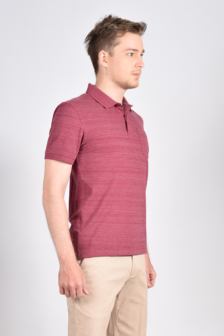 Áo Polo nam Novelty Regular fit đỏ đô có túi NATMMDMCSR181142N