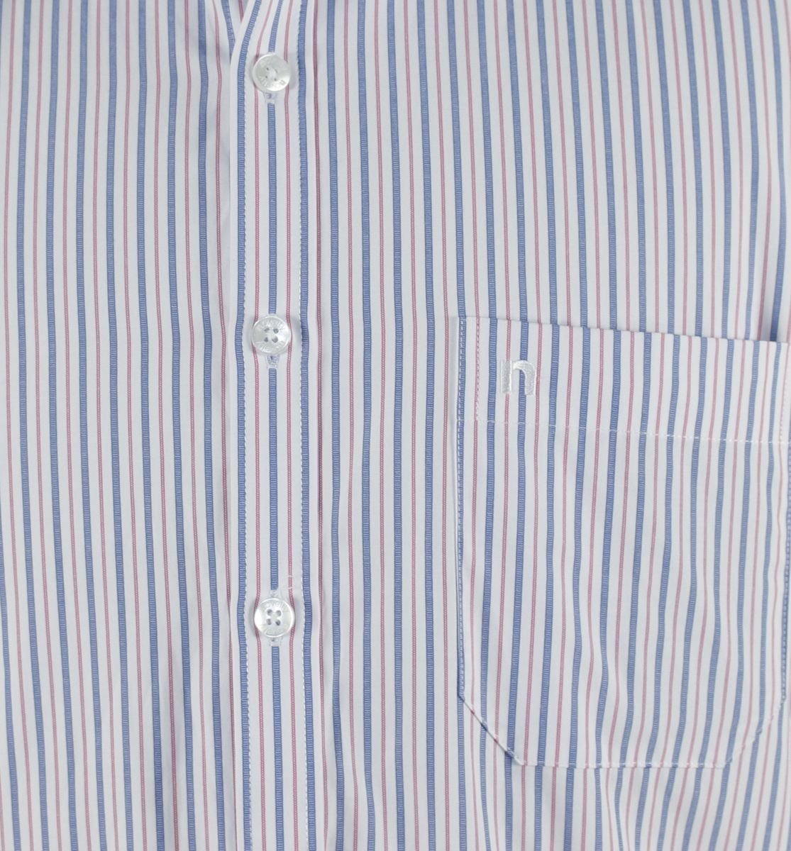 Áo sơ mi dài tay Novelty Regular Fit xanh trắng NSMMSNMTCR181283D