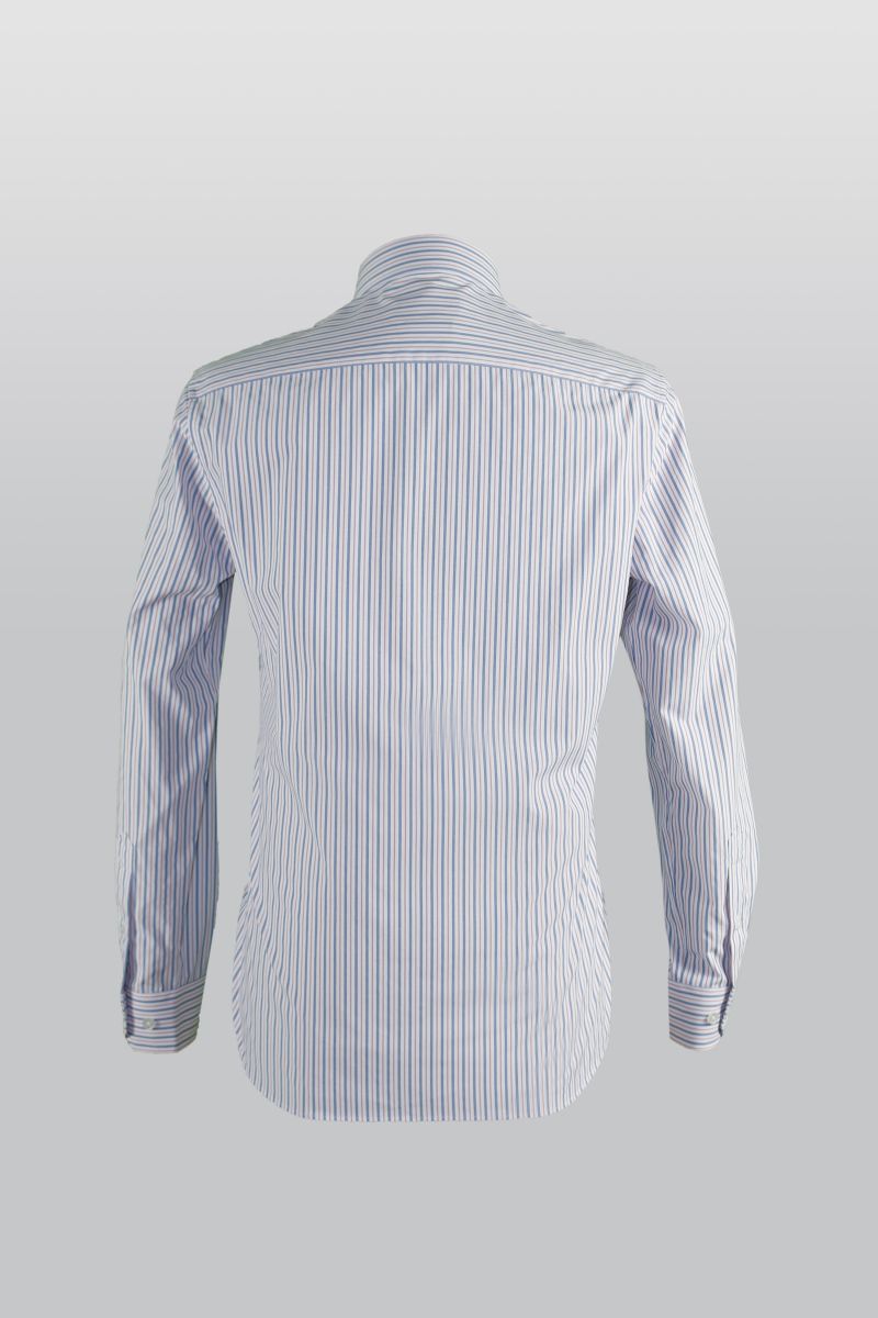 Áo sơ mi dài tay Novelty Regular Fit xanh trắng NSMMSNMTCR181283D