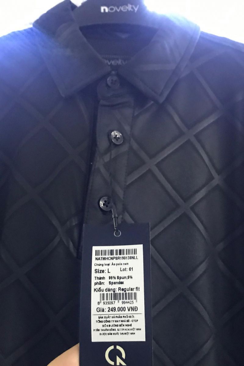 Áo Polo nam Novelty Regular fit màu đen NATMHCNPSR190138N