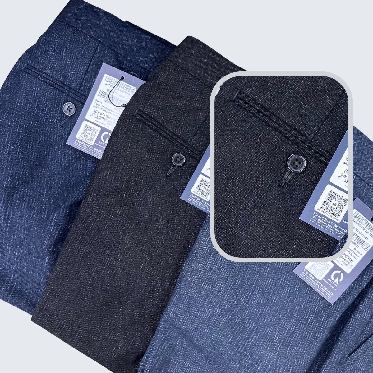 Men’s Black Regular Fit Trousers – 0-Ply –NQTMMDMT3R2501940