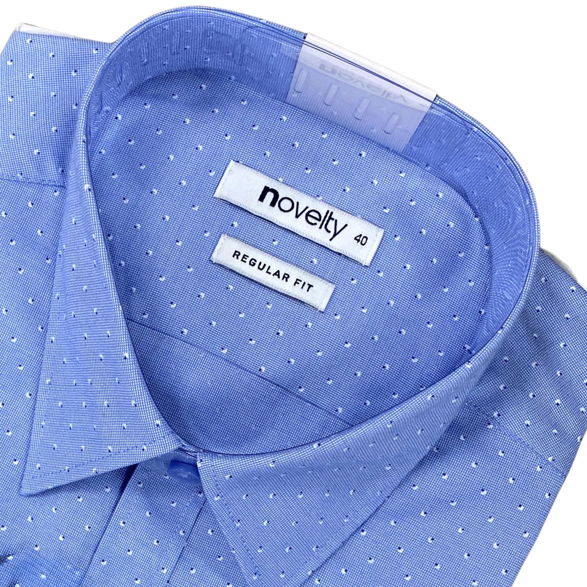 ÁO SƠ MI NAM NGẮN TAY NOVELTY REGULAR FIT T/C RECYCLED HOA VĂN XANH NSMMINMRCR250652N