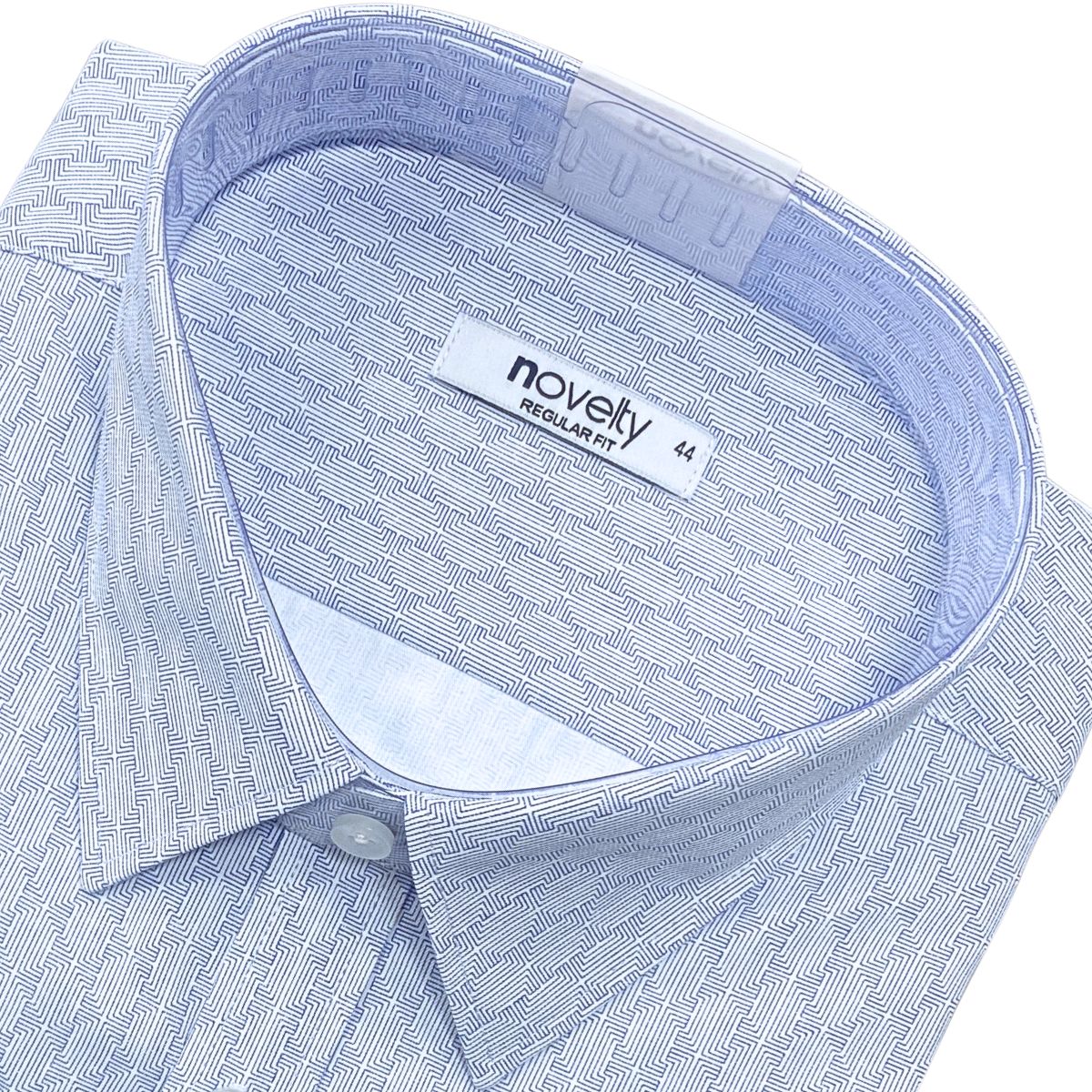 ÁO SƠ MI NAM DÀI TAY NOVELTY REGULAR FIT T/C RECYCLED HOA VĂN XANH NSMMINMRCR250776D