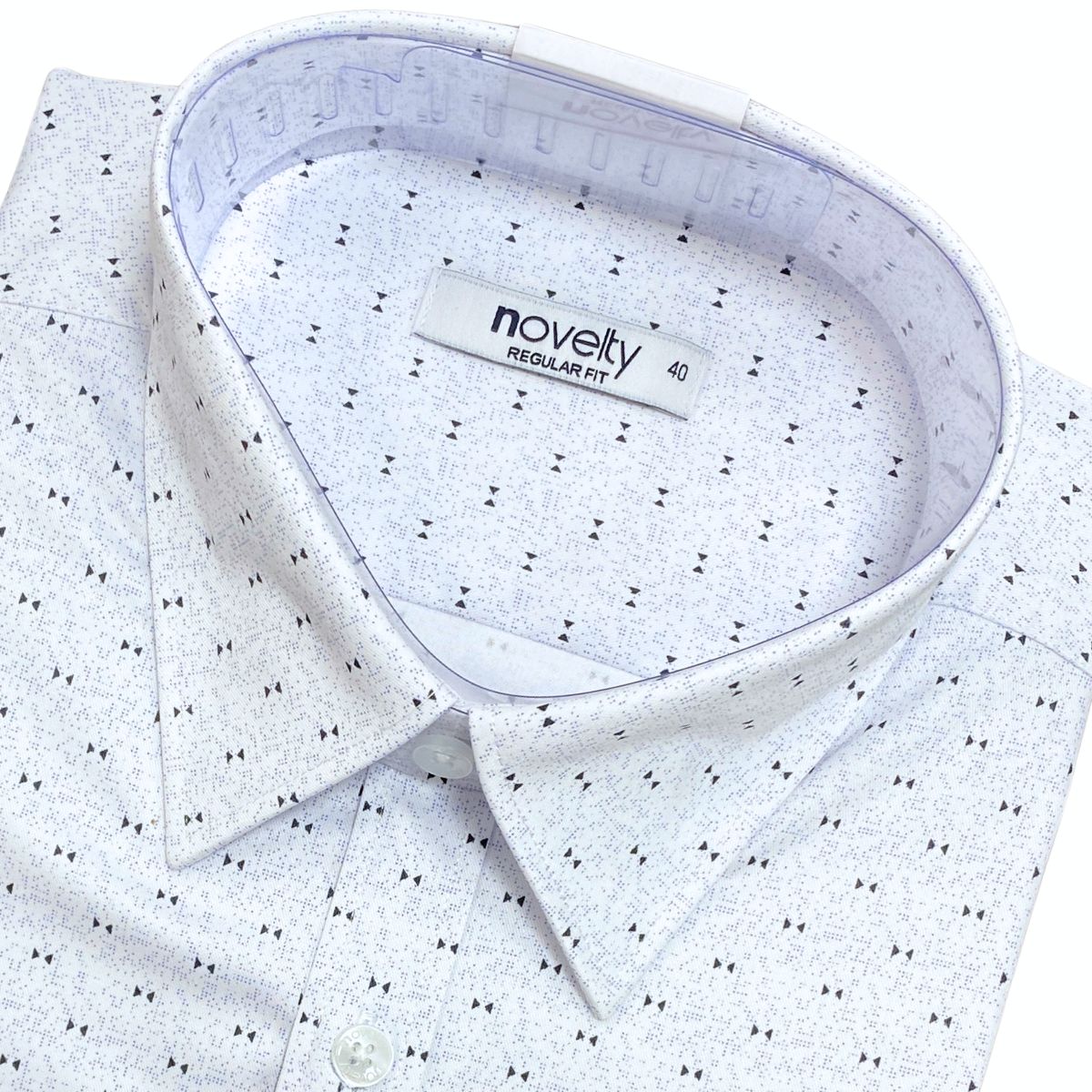 ÁO SƠ MI NAM DÀI TAY NOVELTY REGULAR FIT BAMBOO HOA VĂN TRẮNG NSMMINMT3R260866D