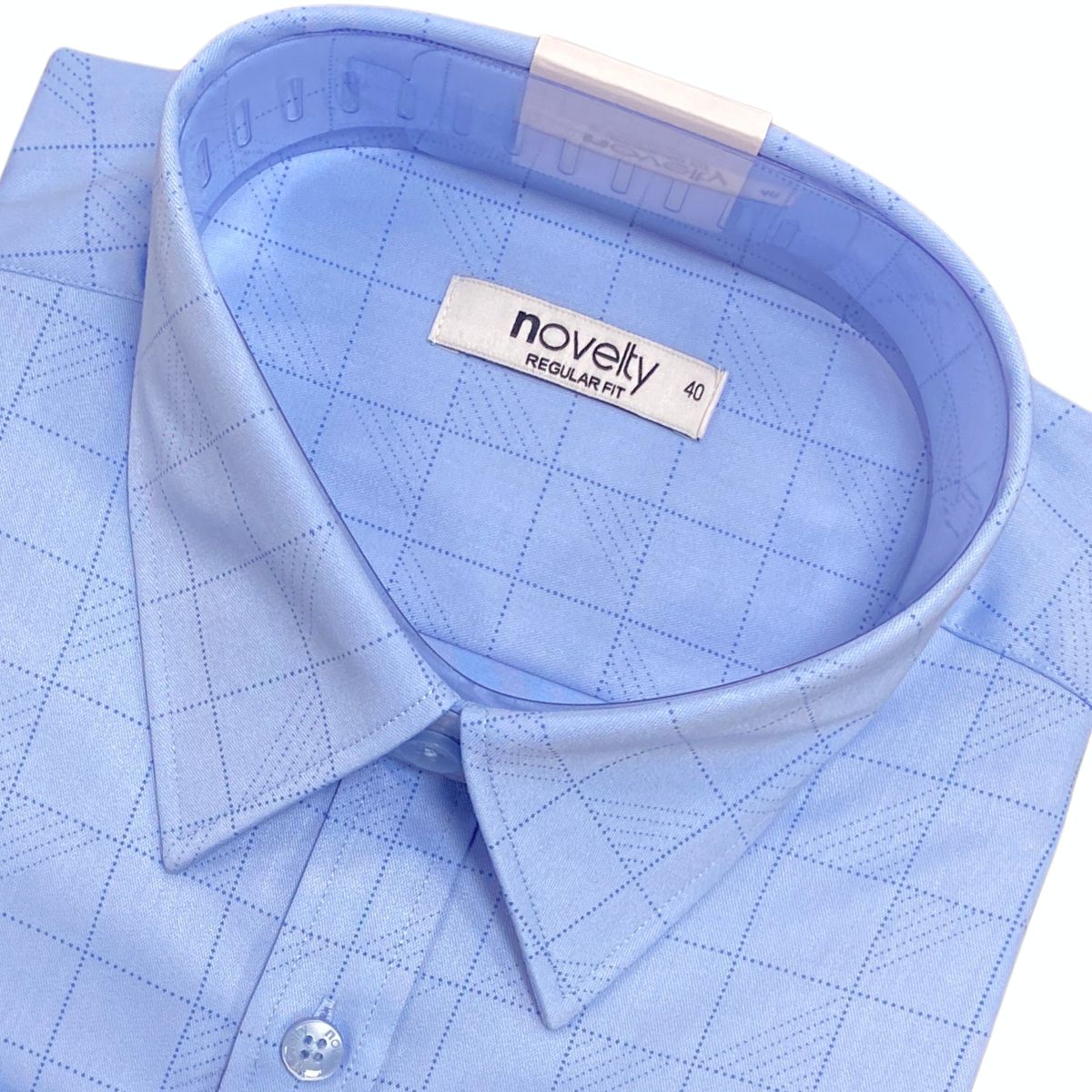 ÁO SƠ MI NAM DÀI TAY NOVELTY REGULAR FIT BAMBOO CARO XANH NSMMCTMT3R260867D