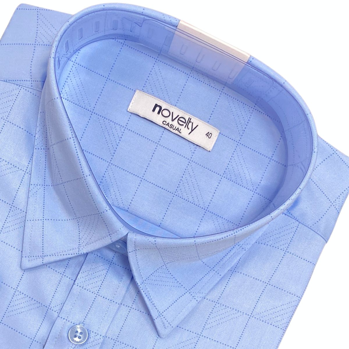 ÁO SƠ MI NAM NGẮN TAY NOVELTY CASUAL BAMBOO CARO XANH NSMMCTMT3B260872N