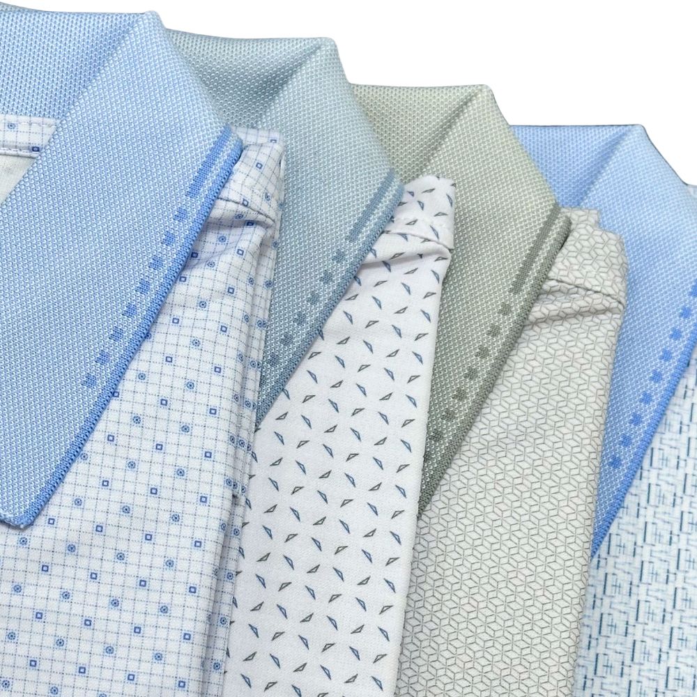 ÁO POLO NAM NOVELTY REGULAR FIT TENCEL HOA VĂN XANH NATMINMT3R260894N