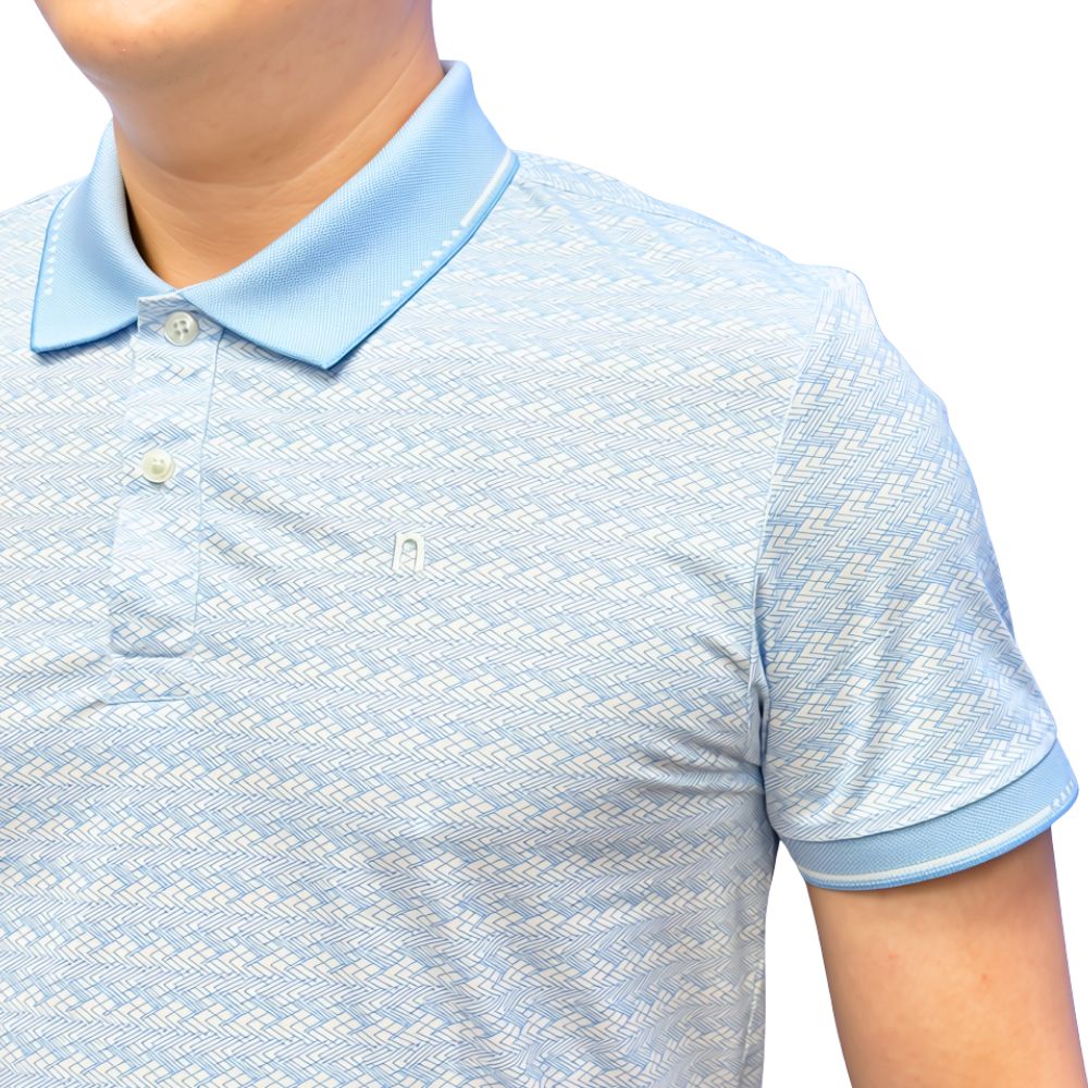 ÁO POLO NAM NOVELTY REGULAR FIT SPUN POLY HOA VĂN XANH NATMINMPLR261019N