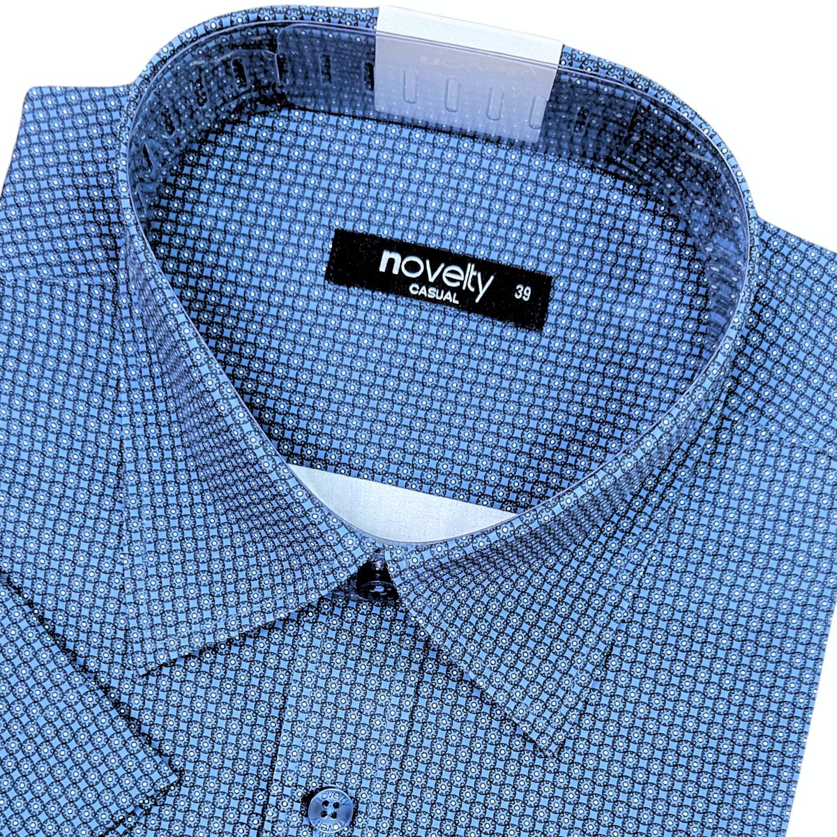 ÁO SƠ MI NAM NGẮN TAY NOVELTY CASUAL SPUN HOA VĂN XANH ĐẬM NSMMINMSPB261052N
