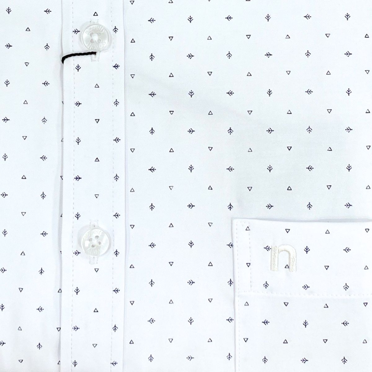 ÁO SƠ MI NAM DÀI TAY NOVELTY REGULAR FIT T/C HOA VĂN TRẮNG NSMMINMTCR250457D