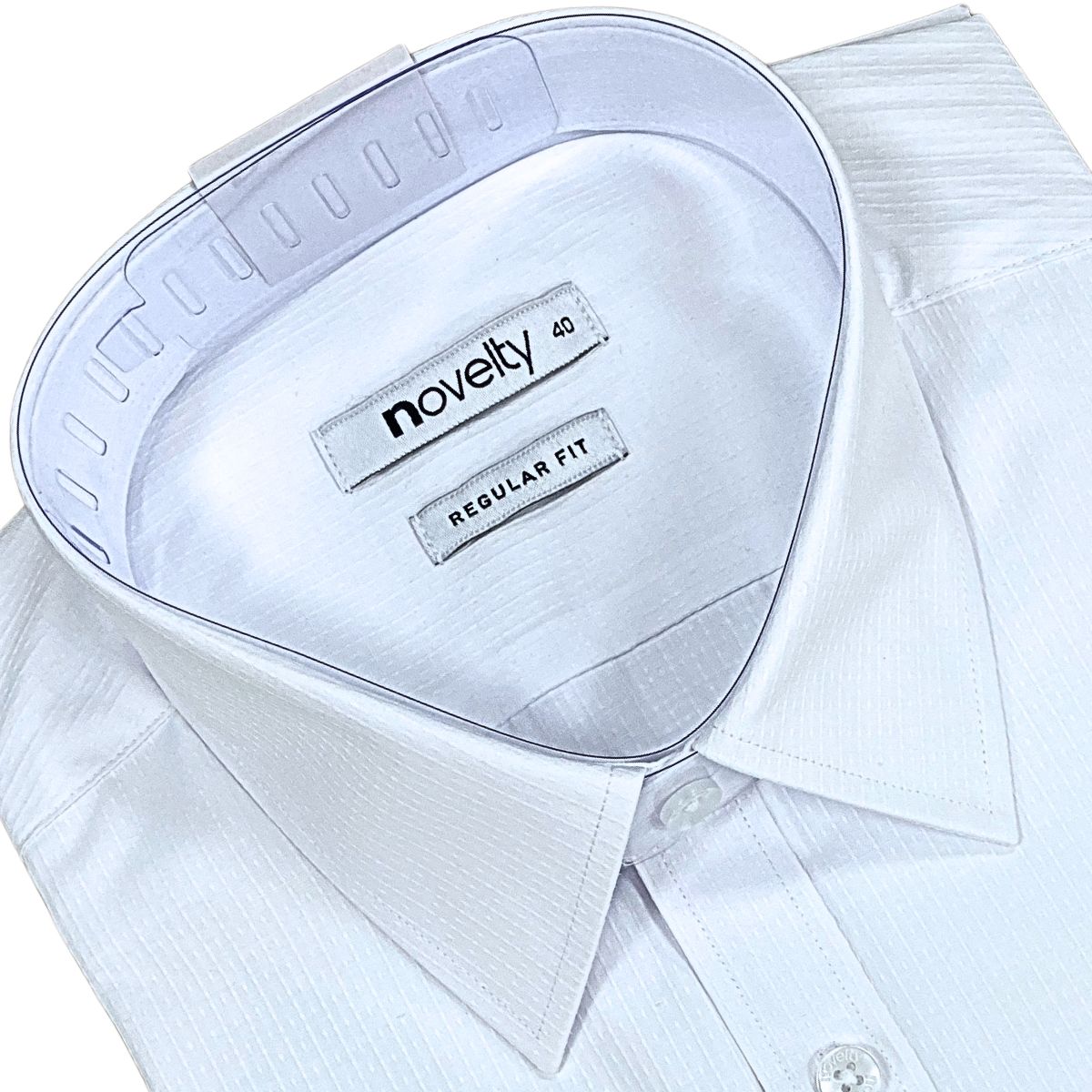 ÁO SƠ MI NAM DÀI TAY NOVELTY REGULAR FIT T/C HOA VĂN TRƠN TRẮNG NSMMHTMTCR250458D