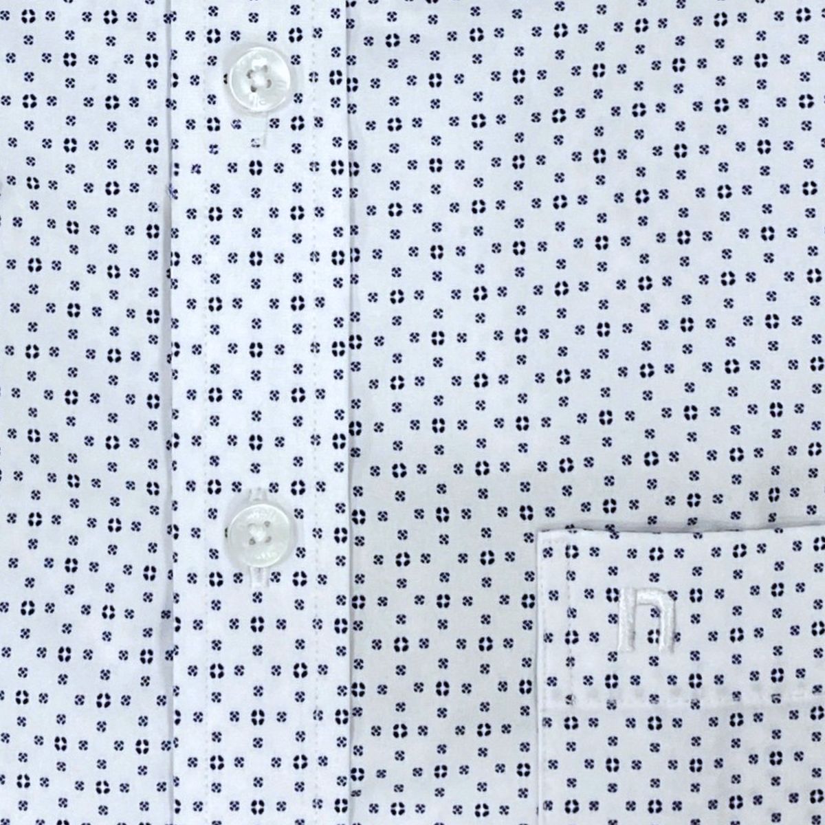 ÁO SƠ MI NAM NGẮN TAY NOVELTY CASUAL SPUN HOA VĂN TRẮNG NSMMINMPSB250389N