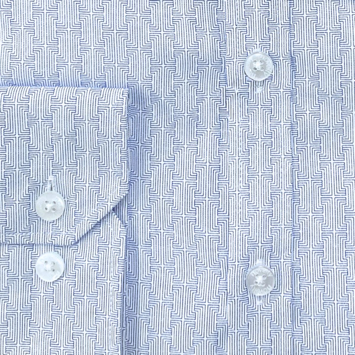 ÁO SƠ MI NAM DÀI TAY NOVELTY REGULAR FIT T/C RECYCLED HOA VĂN XANH NSMMINMRCR250776D