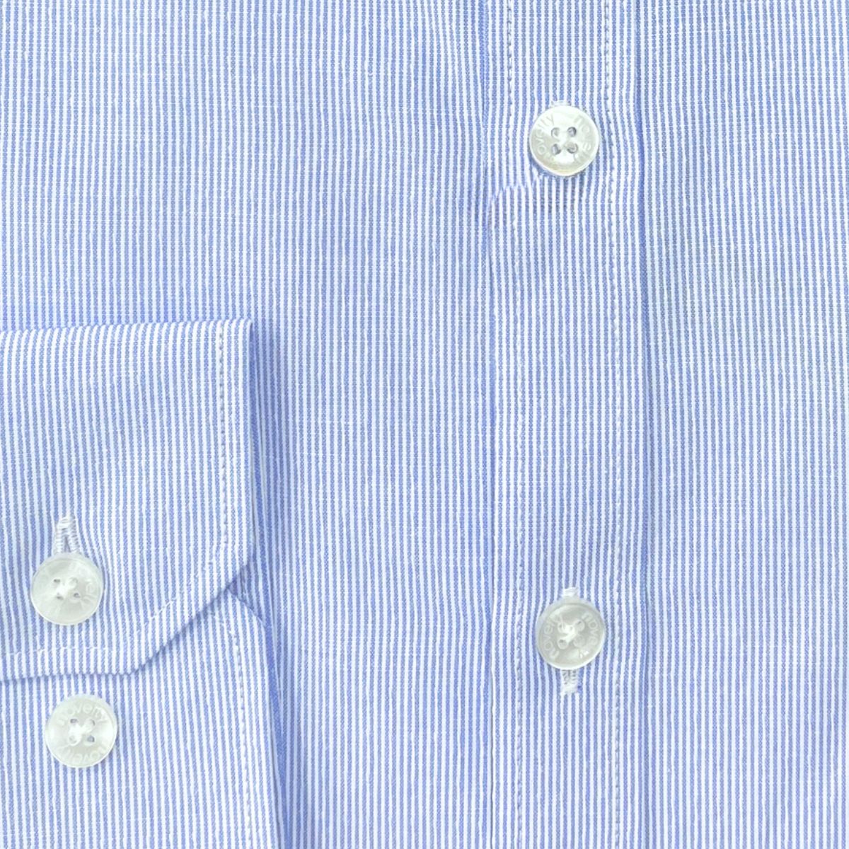 ÁO SƠ MI NAM DÀI TAY NOVELTY REGULAR FIT T/C RECYCLED SỌC NHỎ XANH NSMMSNMRCR250778D