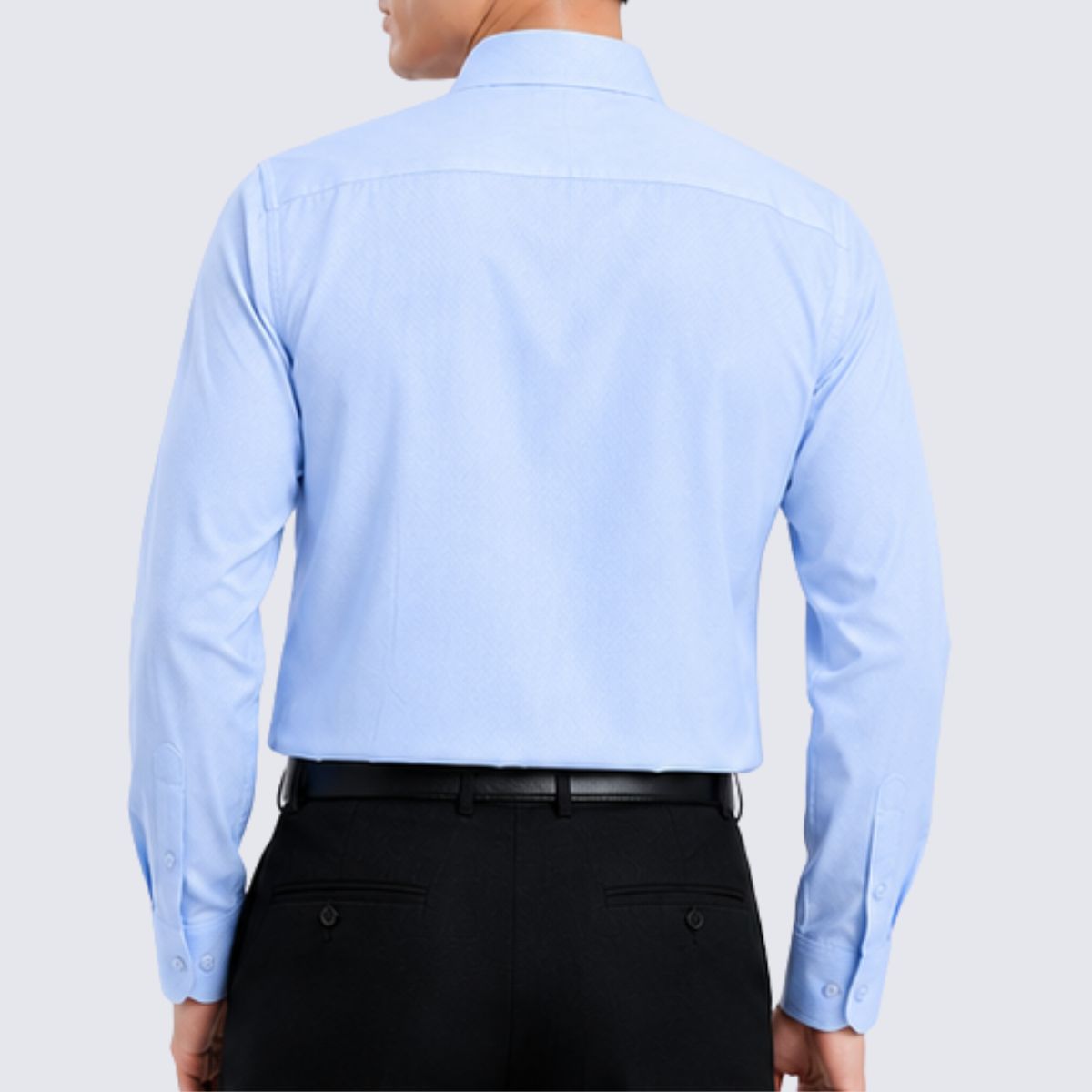 ÁO SƠ MI NAM DÀI TAY NOVELTY REGULAR FIT SPUN MODAL TRƠN MÀU XANH NHẠT NSMMHTMT2R261010D