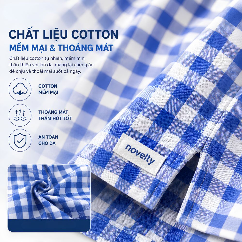 QUẦN ĐÙI NAM NOVELTY CASUAL MÀU NGẪU NHIÊN- HỌA TIẾT CARO NQDMCNMCTB261130C