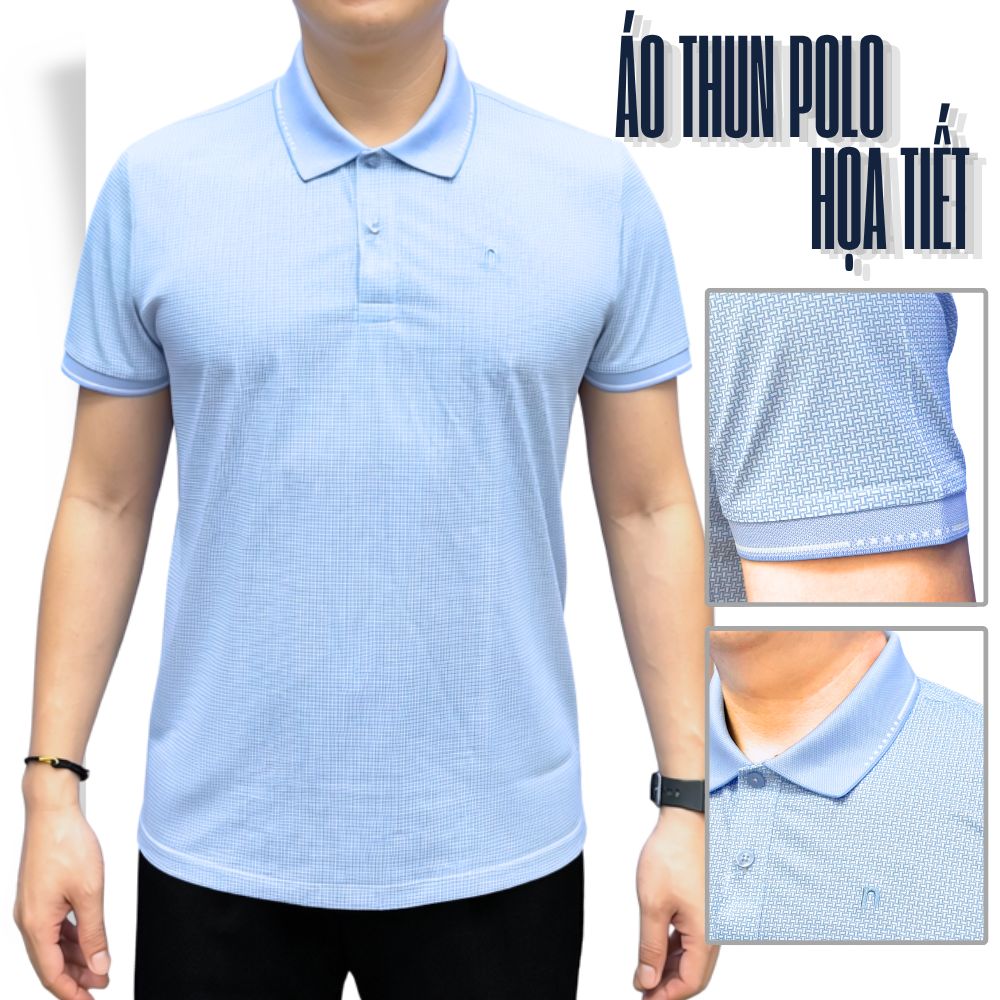 ÁO POLO NAM NOVELTY REGULAR FIT SPUN POLY HOA VĂN XANH NATMINMPLR261021N