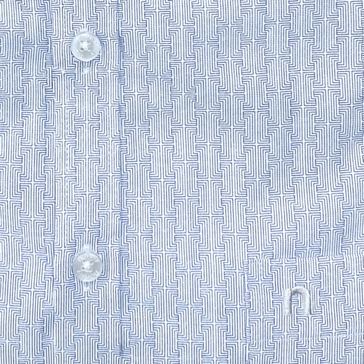 ÁO SƠ MI NAM DÀI TAY NOVELTY REGULAR FIT T/C RECYCLED HOA VĂN XANH NSMMINMRCR250776D