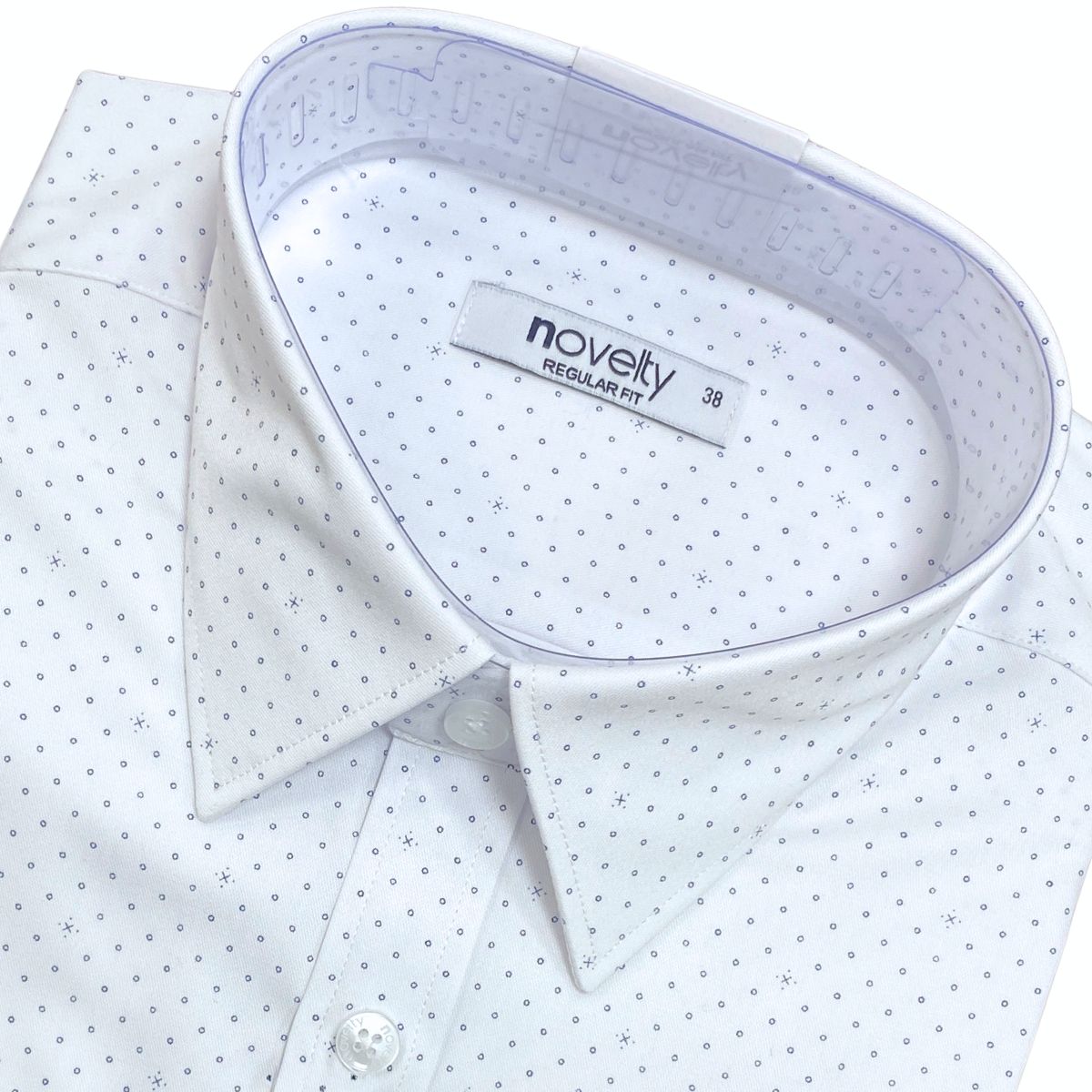 ÁO SƠ MI NAM DÀI TAY NOVELTY REGULAR FIT BAMBOO HOA VĂN TRẮNG NSMMINMT3R260786D