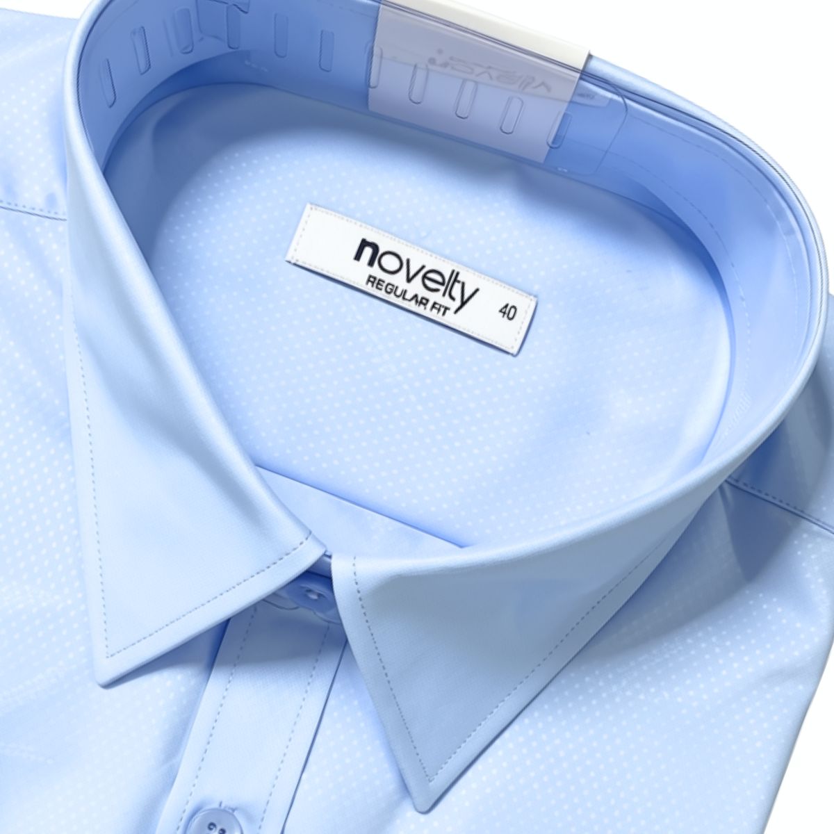 ÁO SƠ MI NAM DÀI TAY NOVELTY REGULAR FIT SPUN MODAL TRƠN MÀU XANH NHẠT NSMMHTMT2R261010D