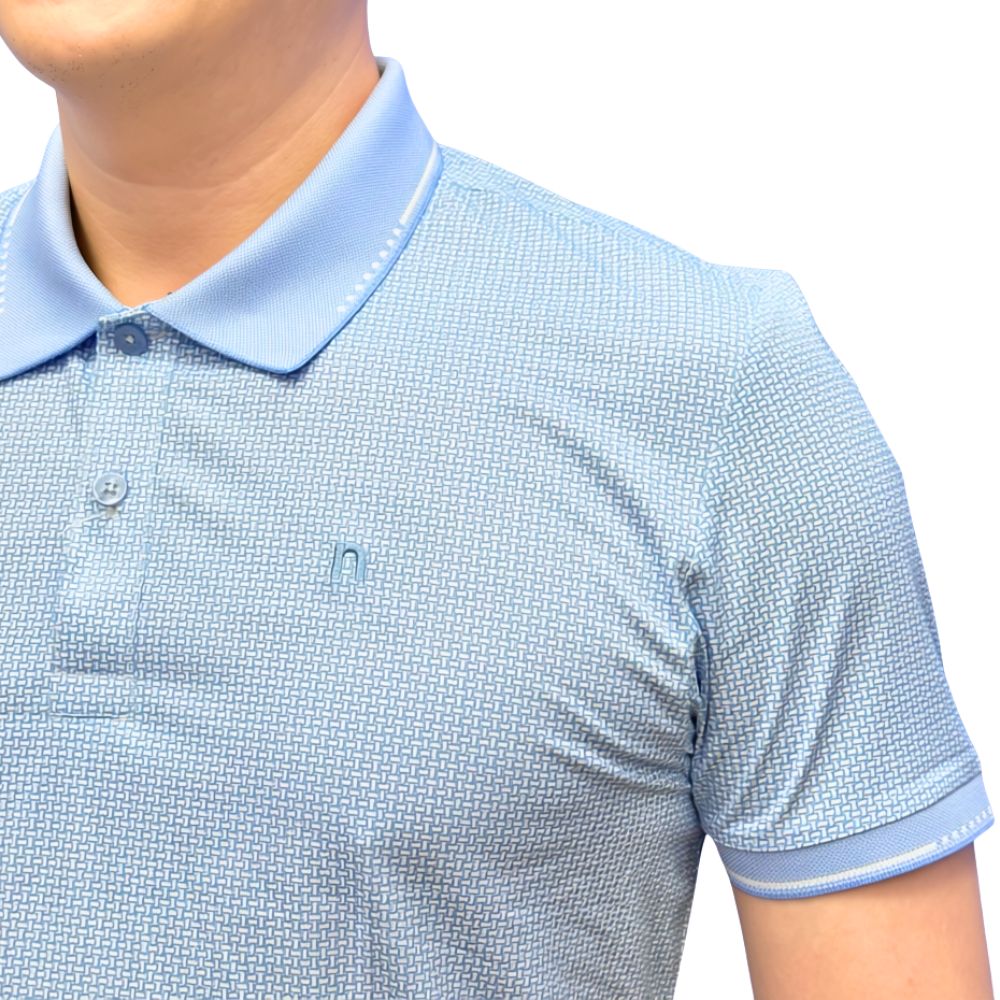 ÁO POLO NAM NOVELTY REGULAR FIT SPUN POLY HOA VĂN XANH NATMINMPLR261021N
