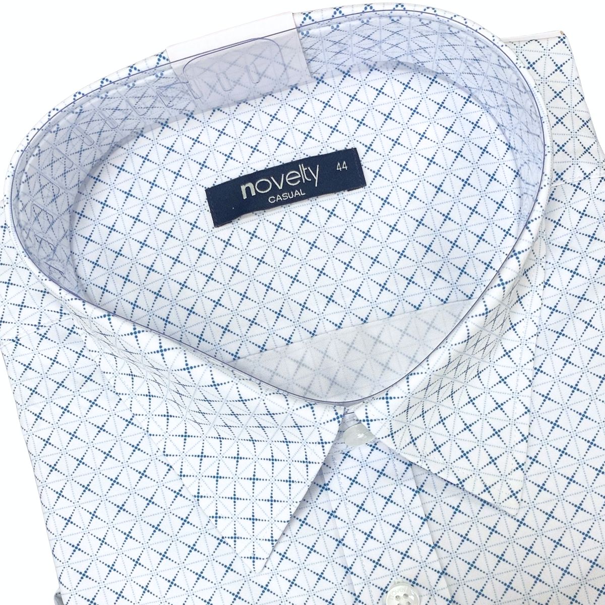 ÁO SƠ MI NAM NGẮN TAY NOVELTY CASUAL SPUN HOA VĂN TRẮNG XANH NSMMINMSPB261193N