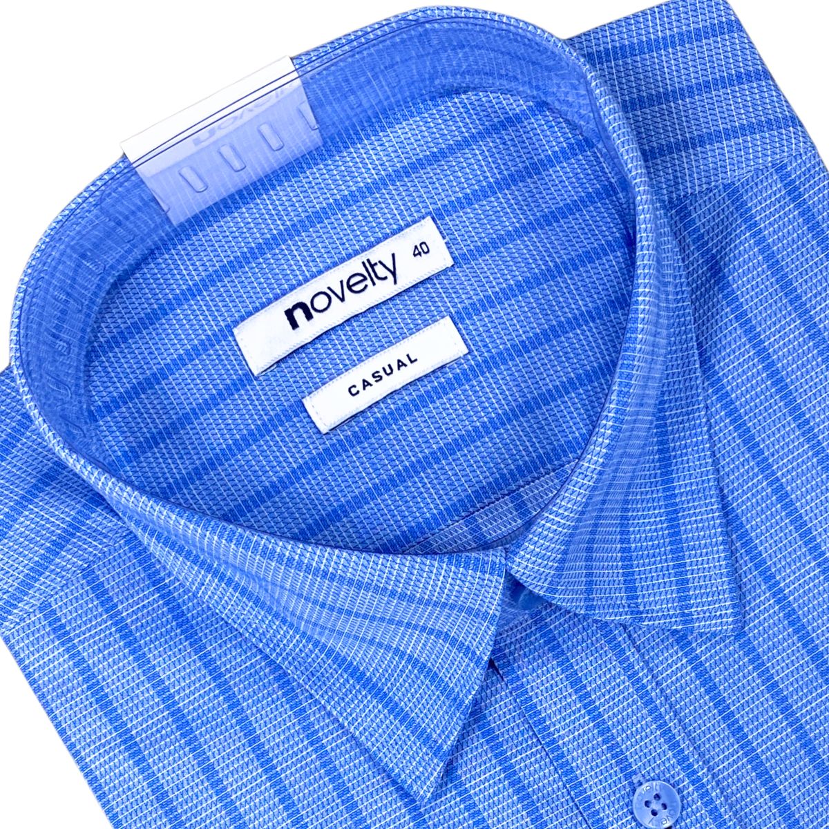 ÁO SƠ MI NAM NGẮN TAY NOVELTY CASUAL BAMBOO SỌC LỚN XANH NSMMSLMT3B250655N