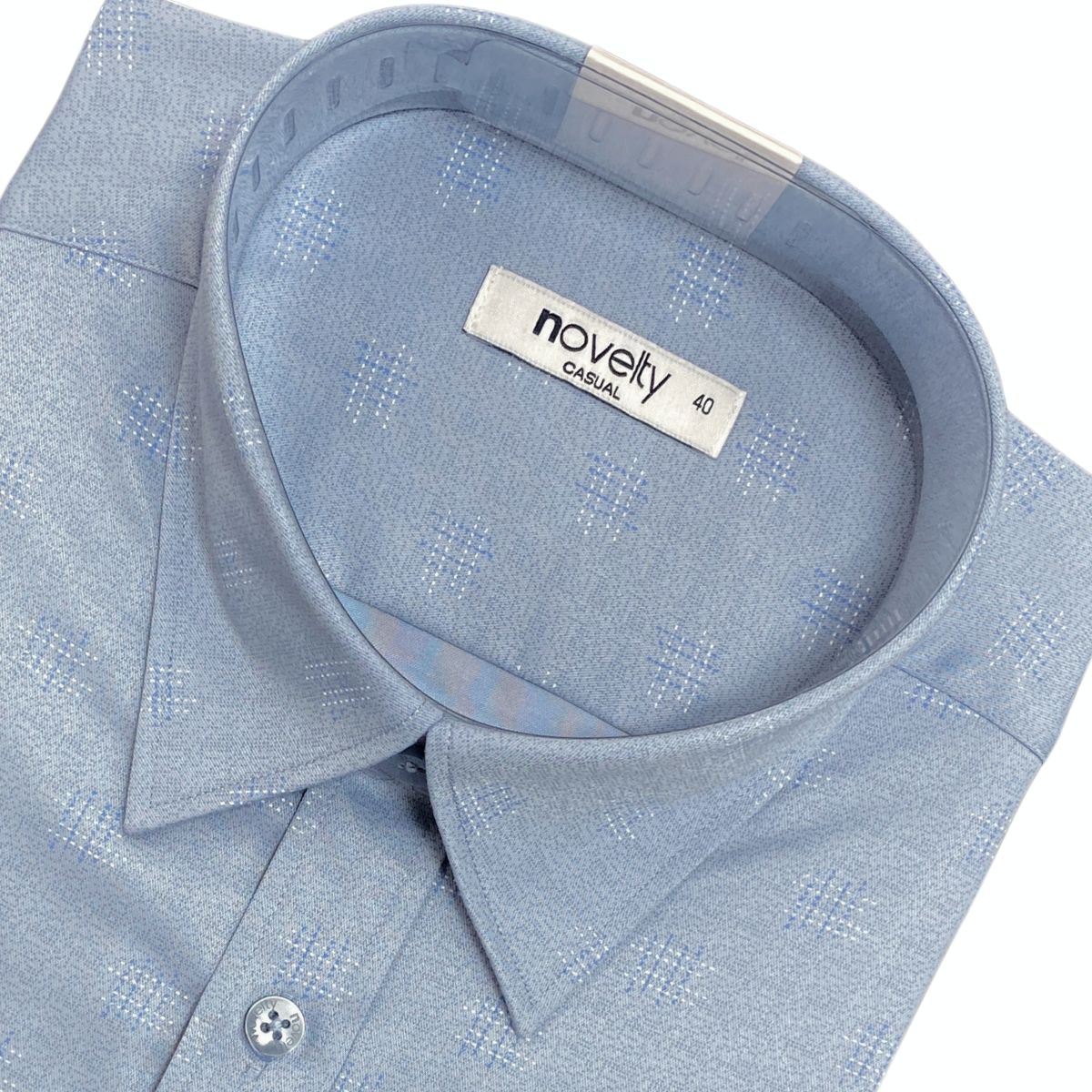 ÁO SƠ MI NAM NGẮN TAY NOVELTY CASUAL BAMBOO SỌC XANH NSMMSNMT3B260874N