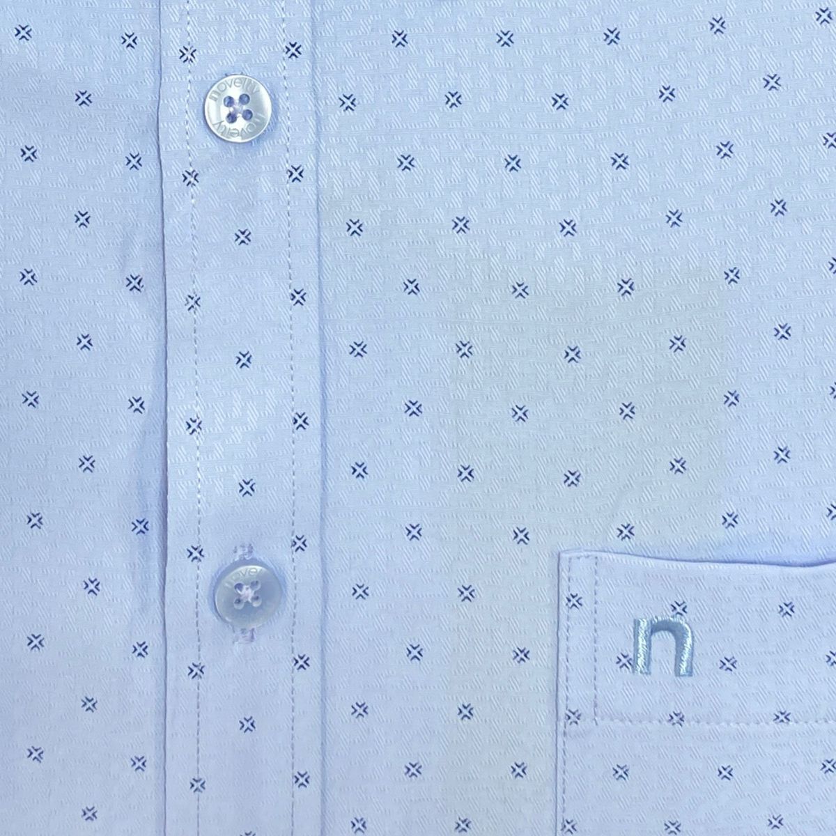 ÁO SƠ MI NAM NGẮN TAY NOVELTY REGULAR FIT RECYCLED T/C HOA VĂN XANH NSMMINMRCR260881N