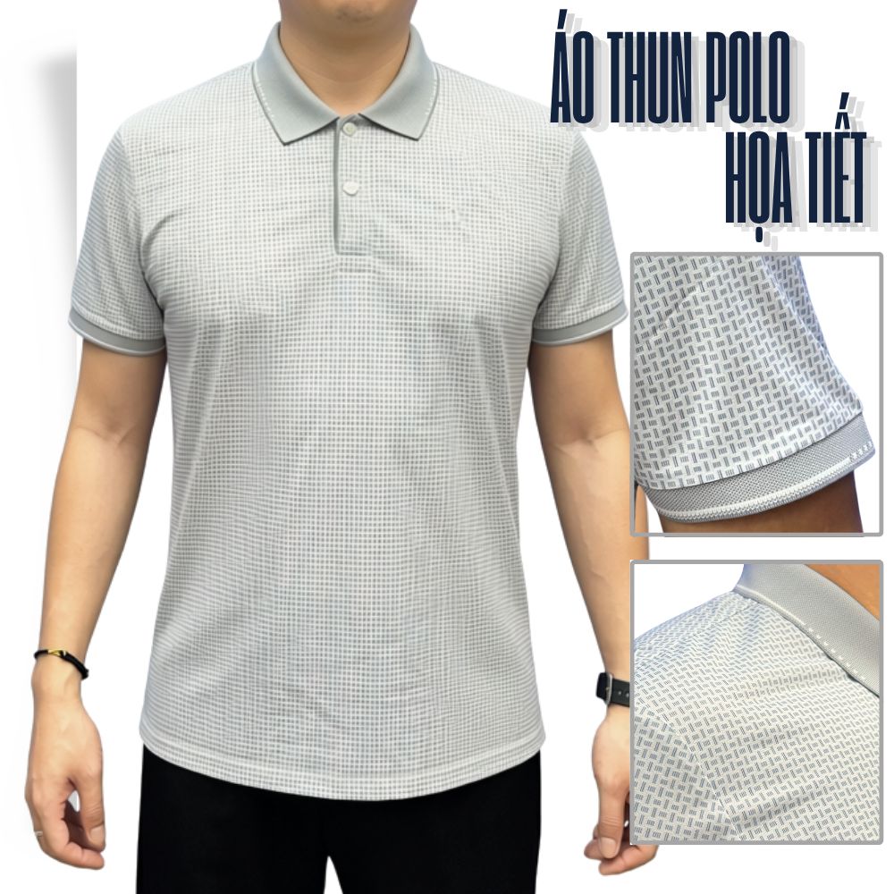 ÁO POLO NAM NOVELTY REGULAR FIT SPUN POLY HOA VĂN XÁM NATMINMPLR261022N