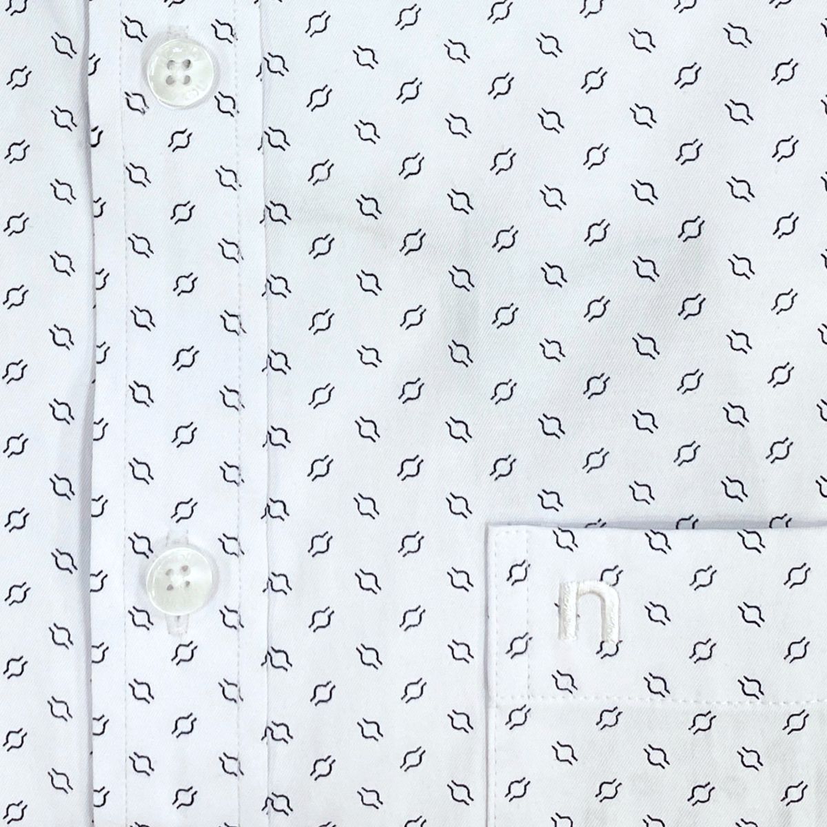 ÁO SƠ MI NAM NGẮN TAY NOVELTY CLASSIC T/C HOA VĂN TRẮNG NSMMINMTCC250468N