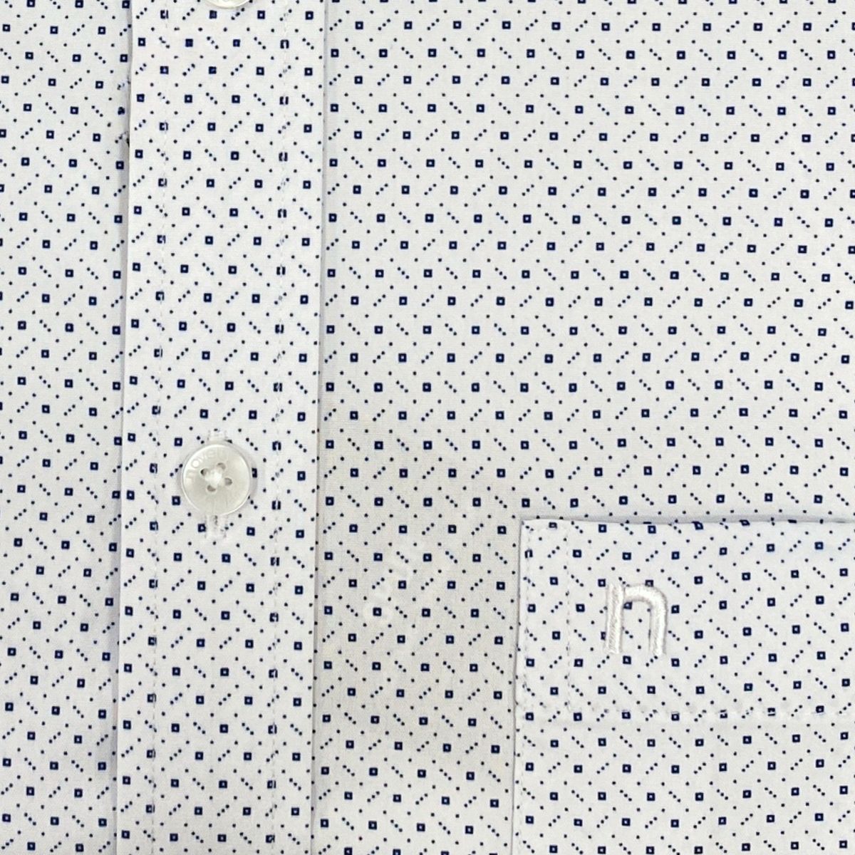 ÁO SƠ MI NAM NGẮN TAY NOVELTY CASUAL SPUN HOA VĂN TRẮNG NSMMINMPSB250387N