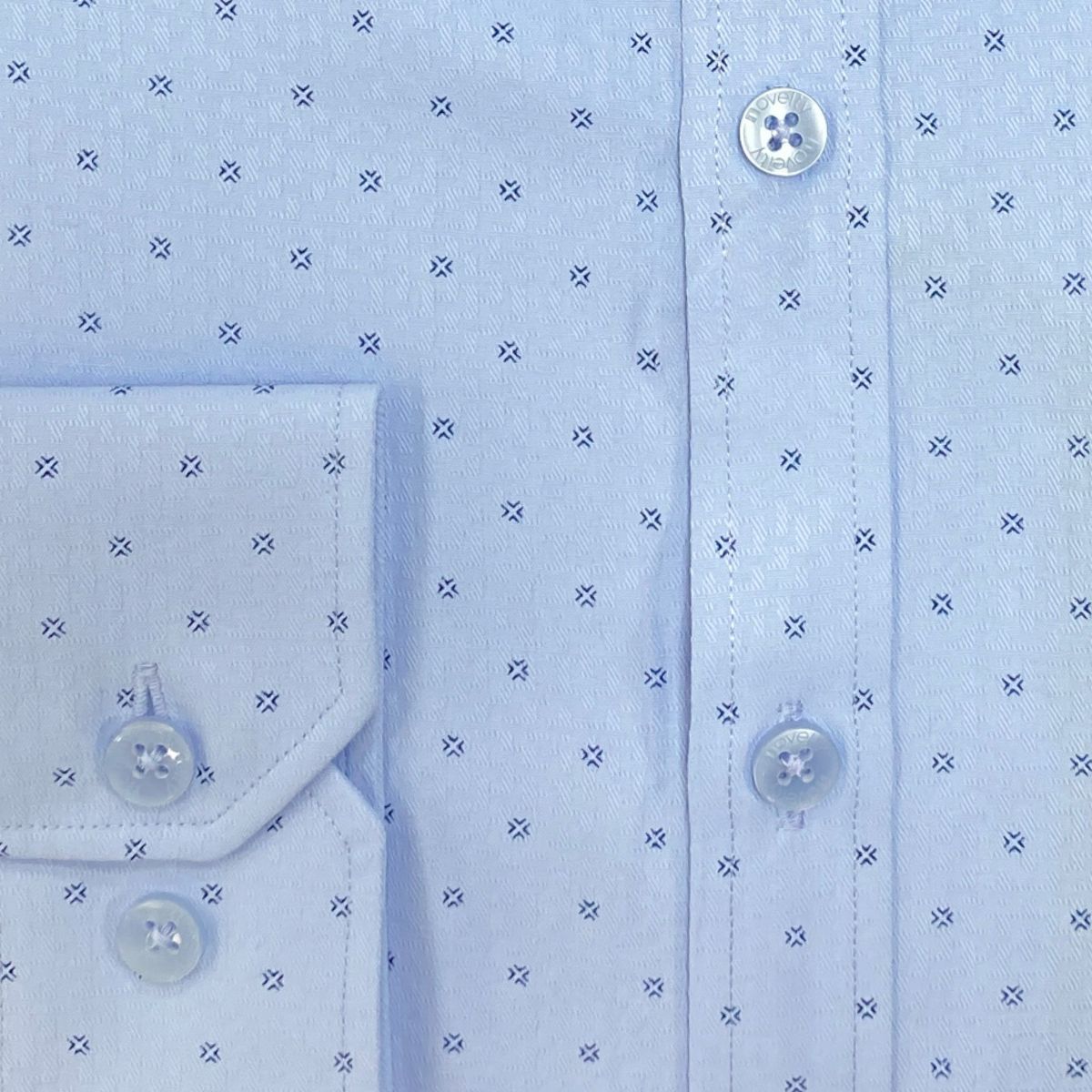 ÁO SƠ MI NAM DÀI TAY NOVELTY REGULAR FIT RECYCLED T/C HOA VĂN XANH NSMMINMRCR260876D