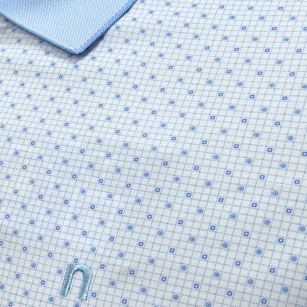 ÁO POLO NAM NOVELTY REGULAR FIT TENCEL HOA VĂN XANH NATMINMT3R260897N