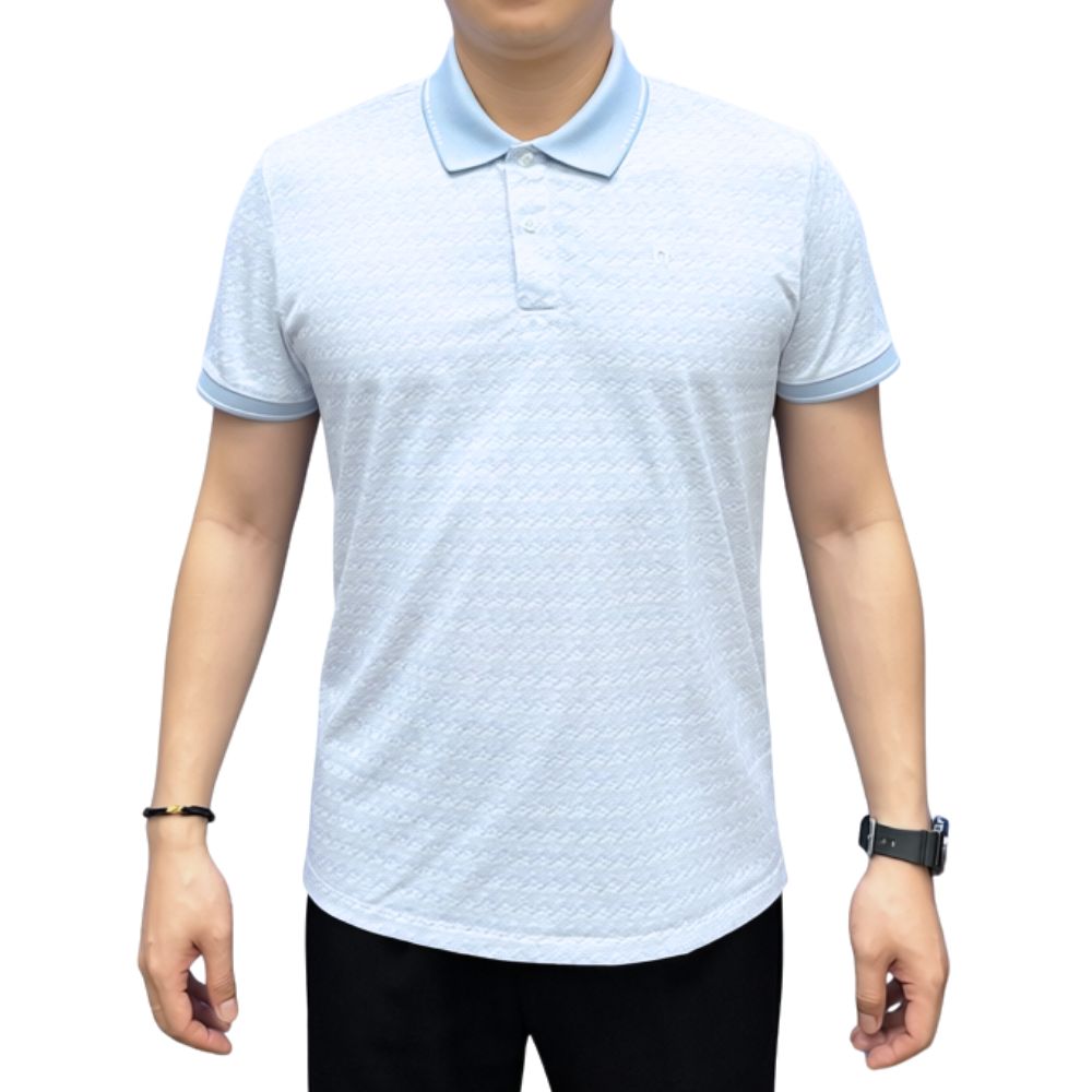 ÁO POLO NAM NOVELTY REGULAR FIT SPUN POLY HOA VĂN XANH NATMINMPLR261019N