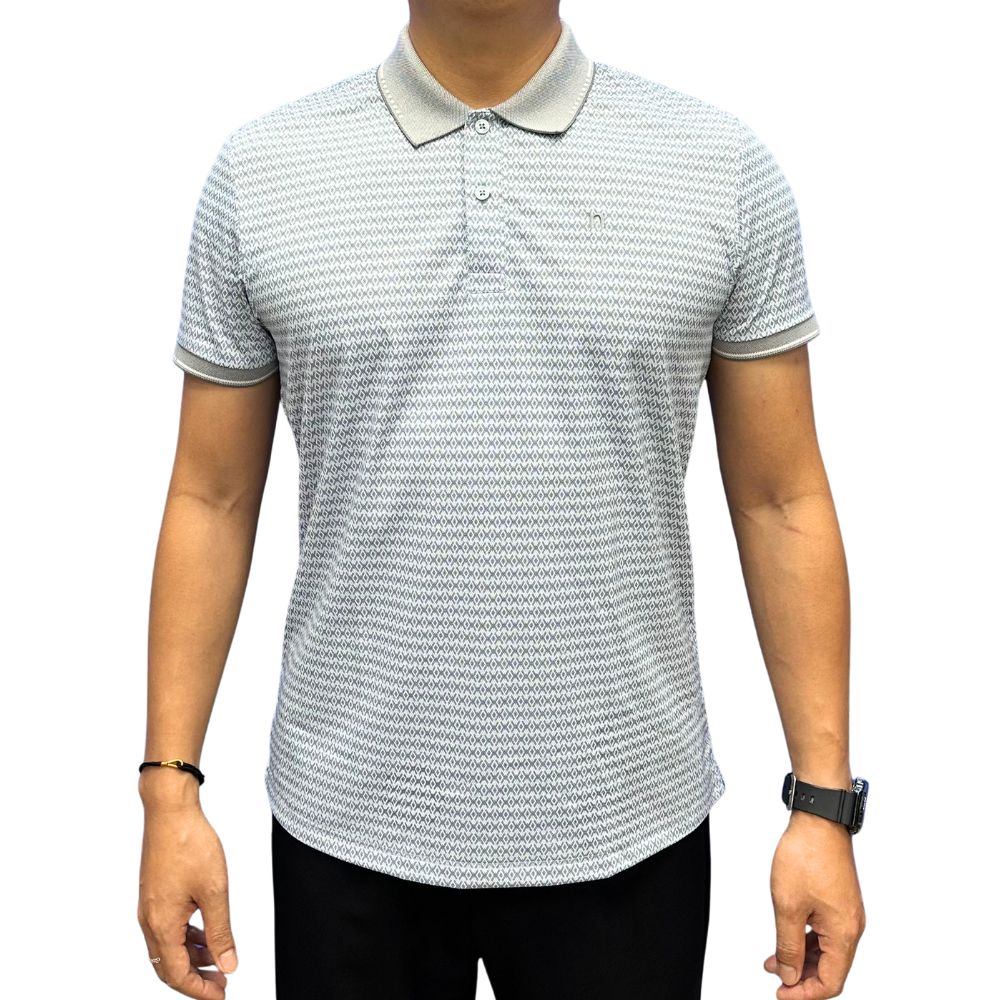 ÁO POLO NAM NOVELTY REGULAR FIT SPUN POLY HOA VĂN XANH LAM NATMINMPLR261176N