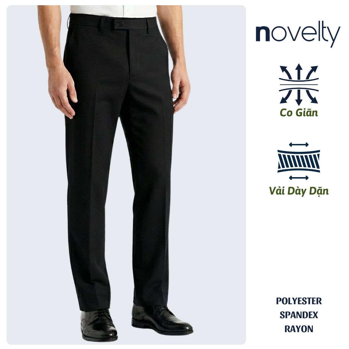 QUẦN TÂY NAM NOVELTY REGULAR FIT 0 PLY ĐEN NQTMMDMT3R2506710