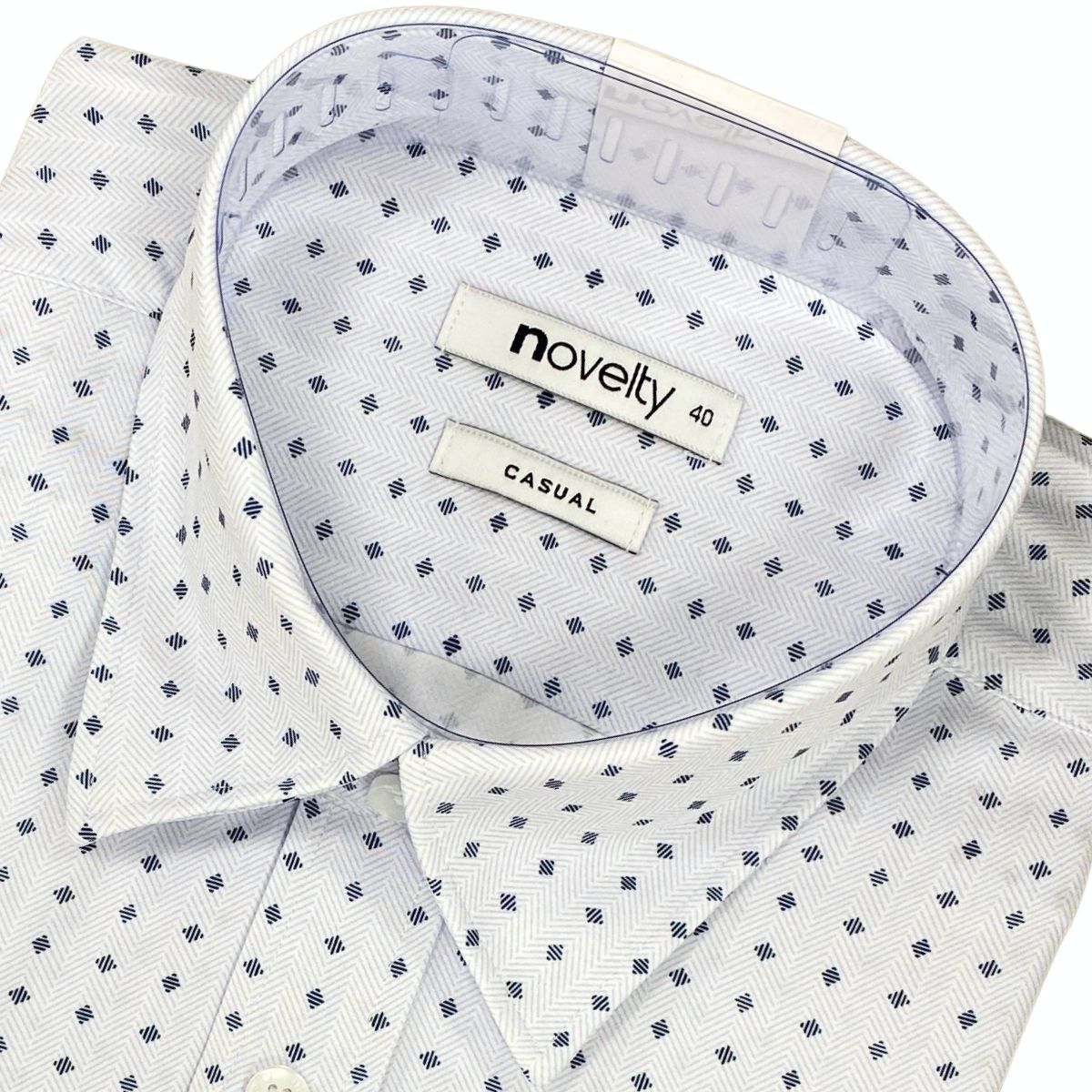 ÁO SƠ MI NAM NGẮN TAY NOVELTY CASUAL SPUN HOA VĂN TRẮNG NSMMINMPSB250388N