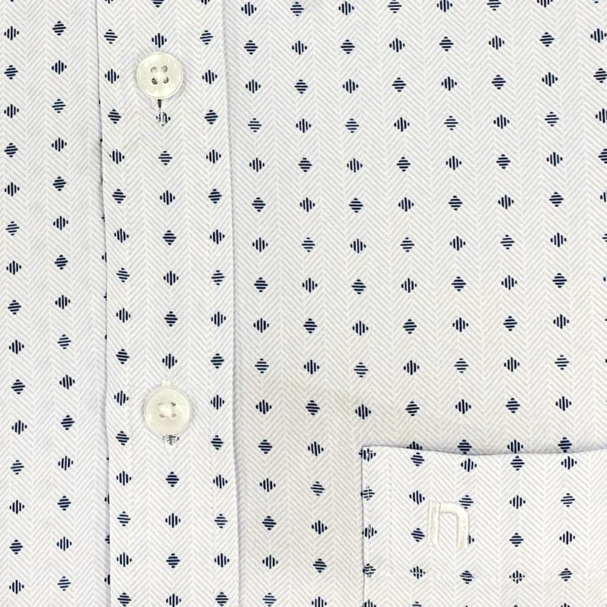 ÁO SƠ MI NAM NGẮN TAY NOVELTY CASUAL SPUN HOA VĂN TRẮNG NSMMINMPSB250388N