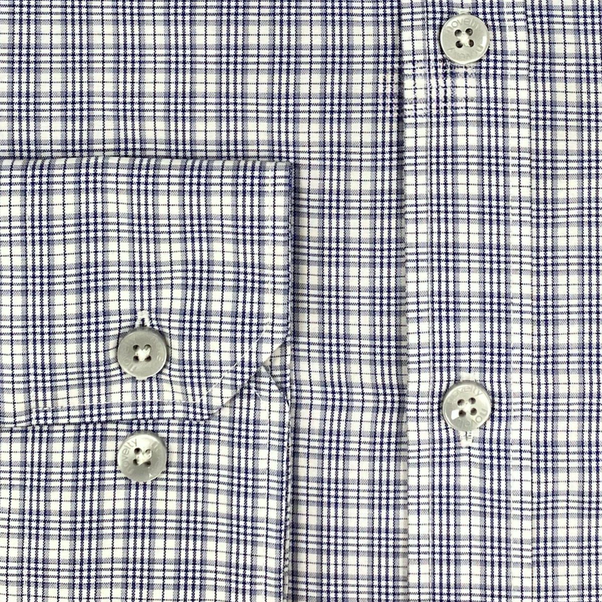 ÁO SƠ MI NAM DÀI TAY NOVELTY CLASSIC T/C CARO XANH XÁM NSMMCTMTCC250463D